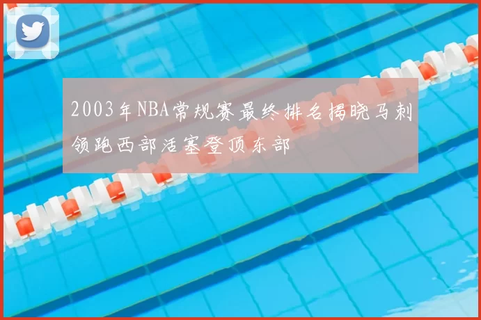 2003年NBA常规赛最终排名揭晓马刺领跑西部活塞登顶东部