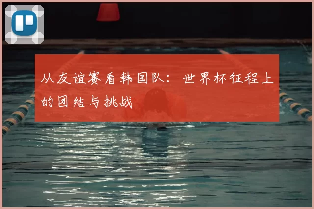 从友谊赛看韩国队:世界杯征程上的团结与挑战